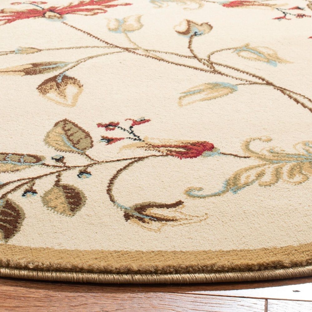 Safavieh Lyndhurst  5&#39;3&quot; Round Ivory and Multicolor Area Rug, , large