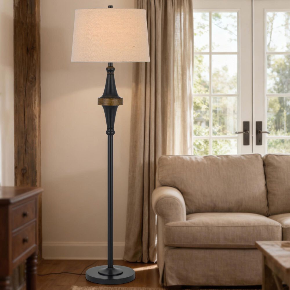 Cal Lighting Arbor Floor Lamp in Dark Bronze and Walnut Brown, , large