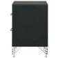 Coaster Lucia 2-Drawer Nightstand in Black and Chrome, , large
