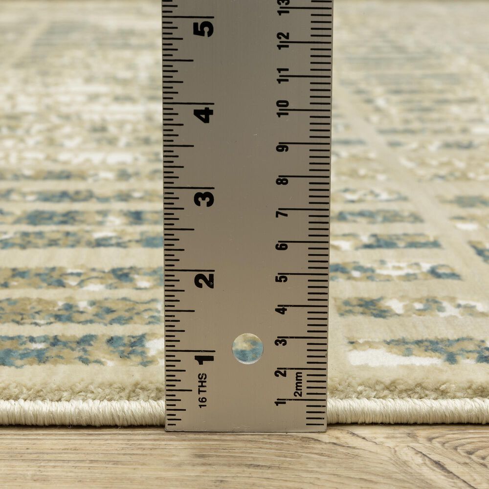 Oriental Weavers Reed RE12W 9&#39;10&quot; x 12&#39;10&quot; Ivory and Blue Area Rug, , large