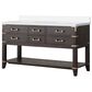 Lexora Home Norwalk 60" Double Bathroom Vanity in Brown Oak with White Quartz Top and Rectangular Sinks, , large
