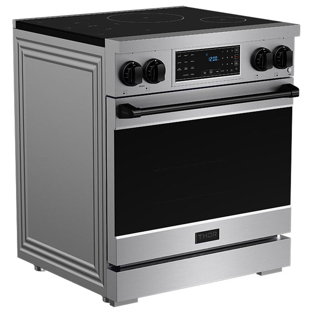 Thor Kitchen Gordon Ramsay 4.8 Cu. Ft. Professional Induction Range with Black Color Kit Assembly in Stainless Steel, , large