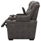Signature Design by Ashley HyllMont Power Recliner Console Loveseat with Power Headrest in Gray, , large