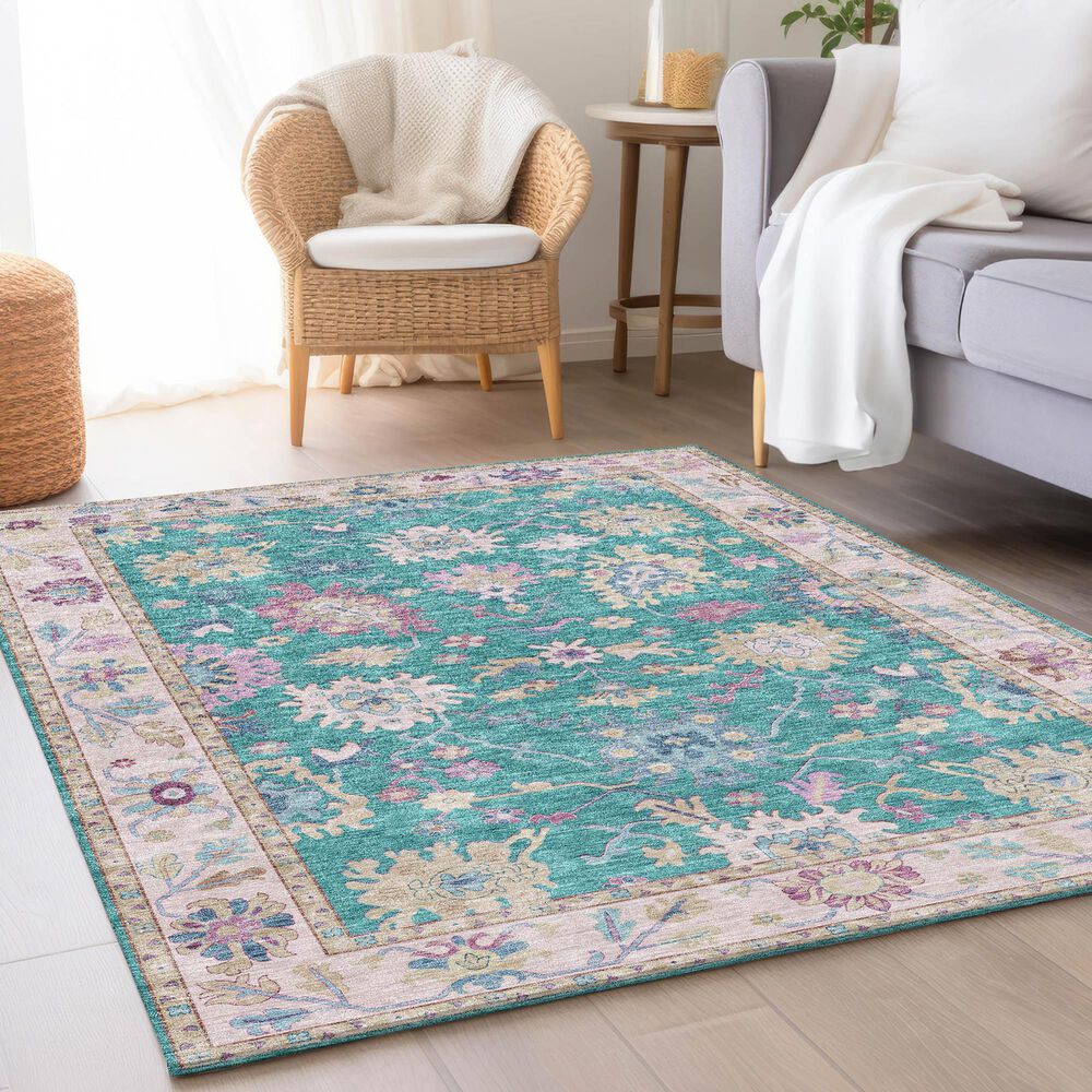 Dalyn Rug Company Hatay HY7 3&#39; x 5&#39; Teal Area Rug, , large