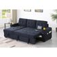HOMLUX 84"W Reversible Sleeper Sectional Sofa with Storage Chaise, Cup Holders, USB, in Dark Grey, , large