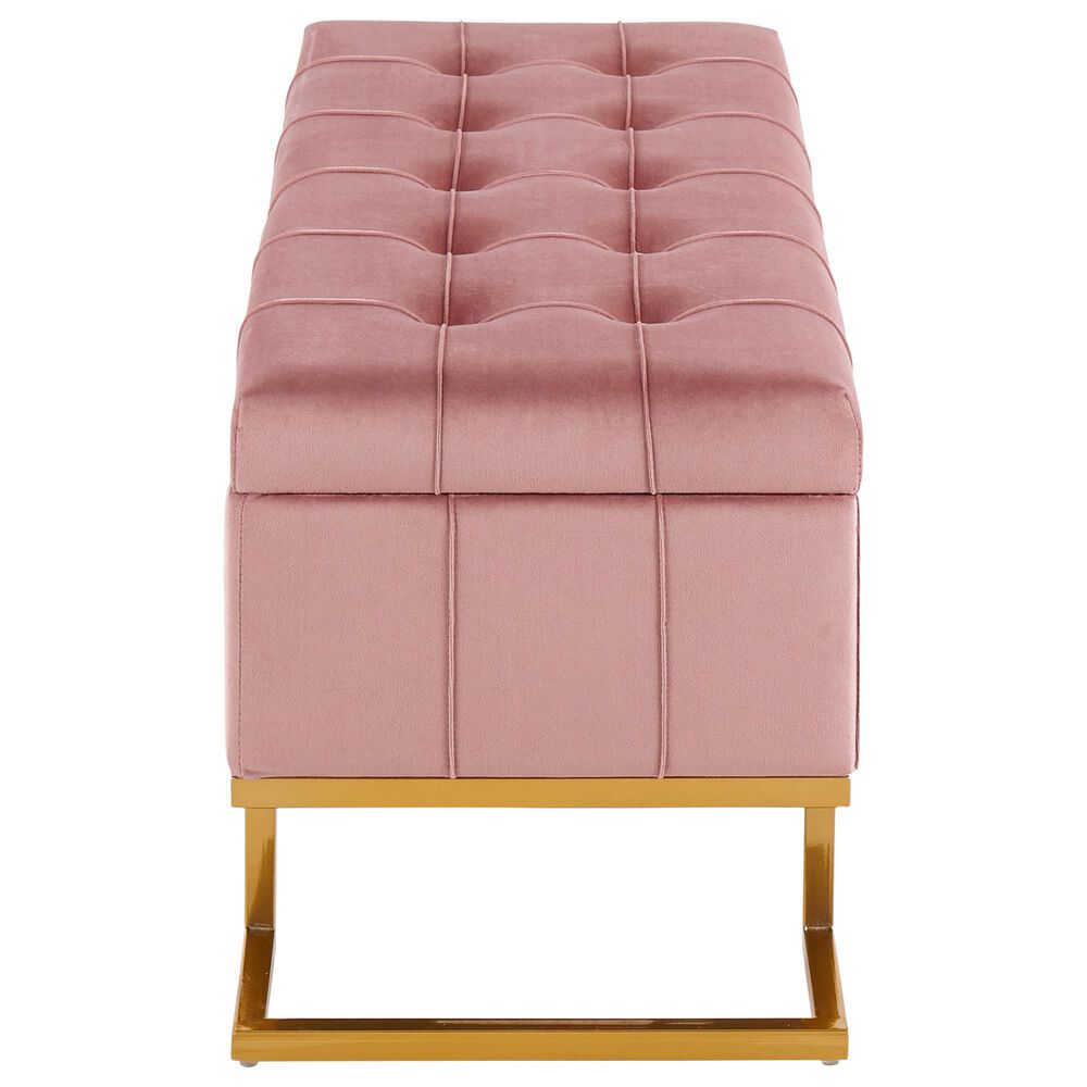 Lumisource Midas Storage Bench in Pink/Gold, , large