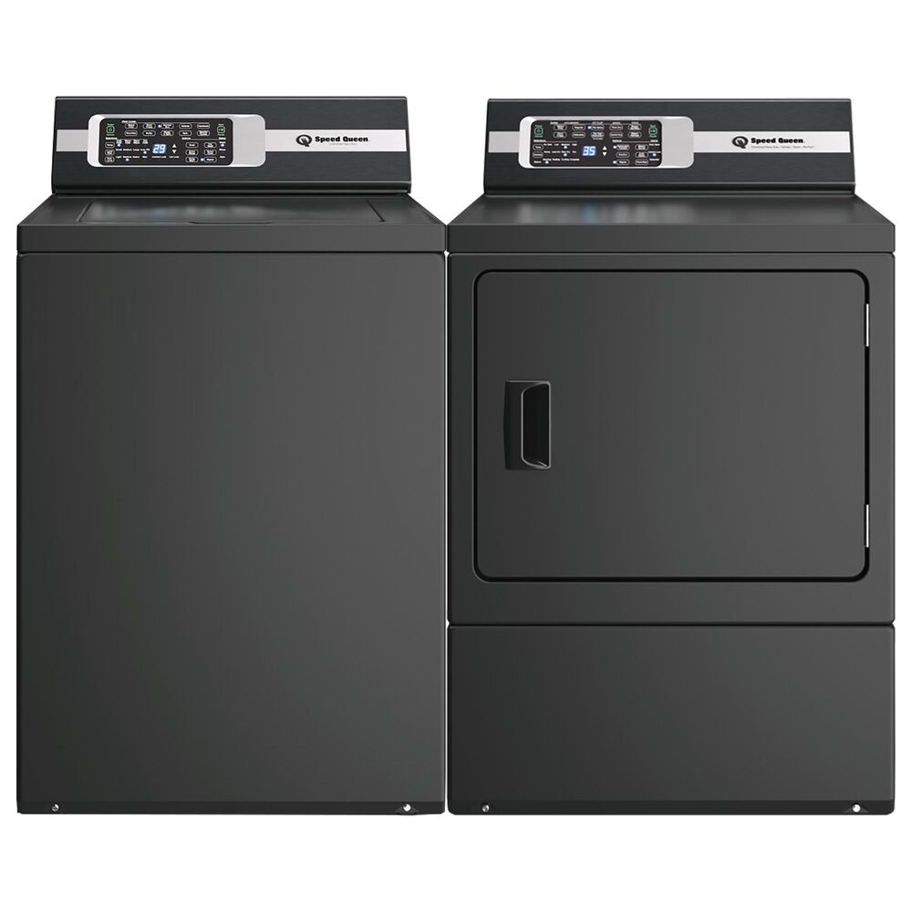 Speed Queen 3.2 Cu. Ft. Top Load Washer and 7 Cu. Ft. Electric Dryer Laundry Pair in Matte Black, , large