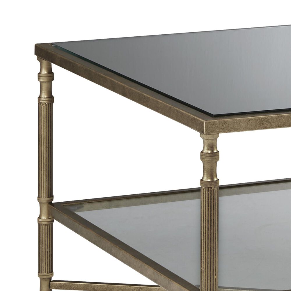 Ashley Cloverty Cocktail Table in Aged Gold and Clear, , large