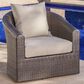 Hearth and Haven Outdoor Wicker Swivel Chair in Khaki, , large