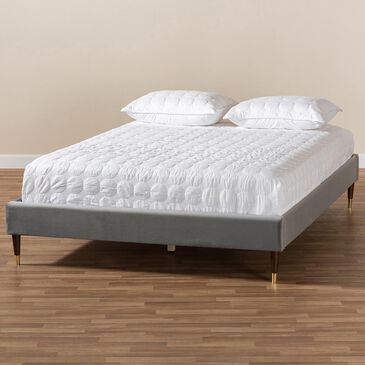 Baxton Studio Volden Full Platform Bed in Charcoal, , large