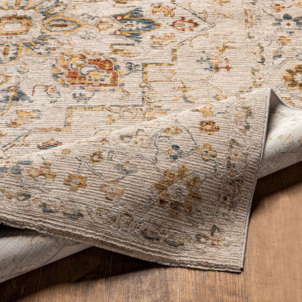Surya Reina Light Gray, Medium Gray, Cream, Light Brown, Denim, Rust, Mustard and Olive 2'7" x 7'3" Runner, , large