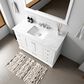 Lexora Home Dukes 48" Single Bathroom Vanity in White with 2 cm White Carrara Marble Top and Rectangular Sink, , large