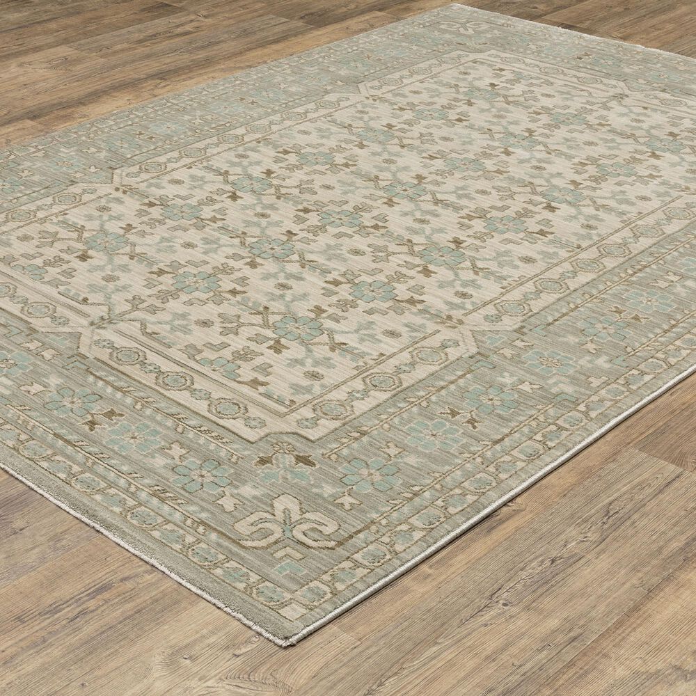 Oriental Weavers Maeve MAE04 Beige and Blue 7&#39;10&quot; x 10&#39;10&quot; Area Rug, , large
