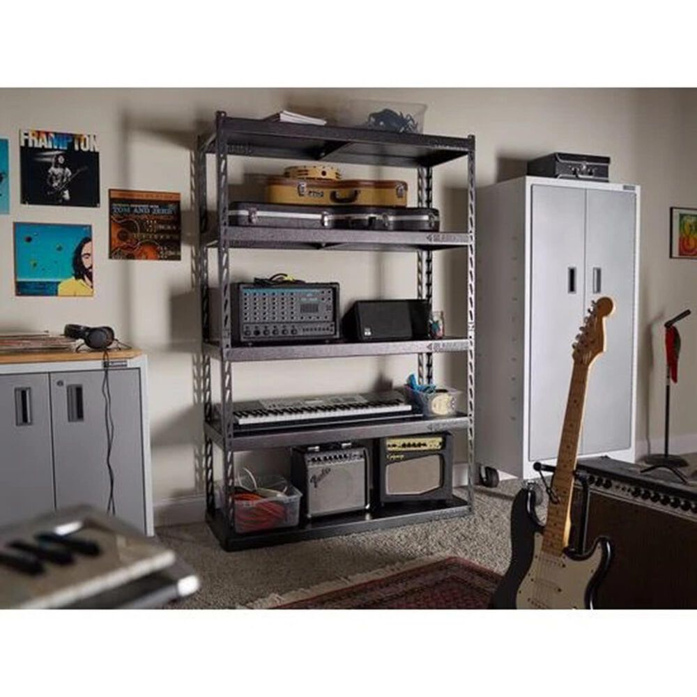 Gladiator 48&quot; Wide Ez Connect Rack with Five 18&quot; Deep Shelves in Hammered Granite, , large