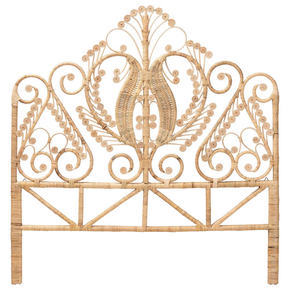 Baxton Studio Caelinus Queen Standalone Headboard in Natural Brown, , large