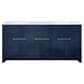 Lexora Home Lafarre 72" Double Bathroom Vanity in Navy Blue with 2 cm White Cultured Marble Top and Rectangular Sinks, , large