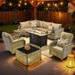 HOMLUX 9-Piece Patio Conversation Set in Beige, , large