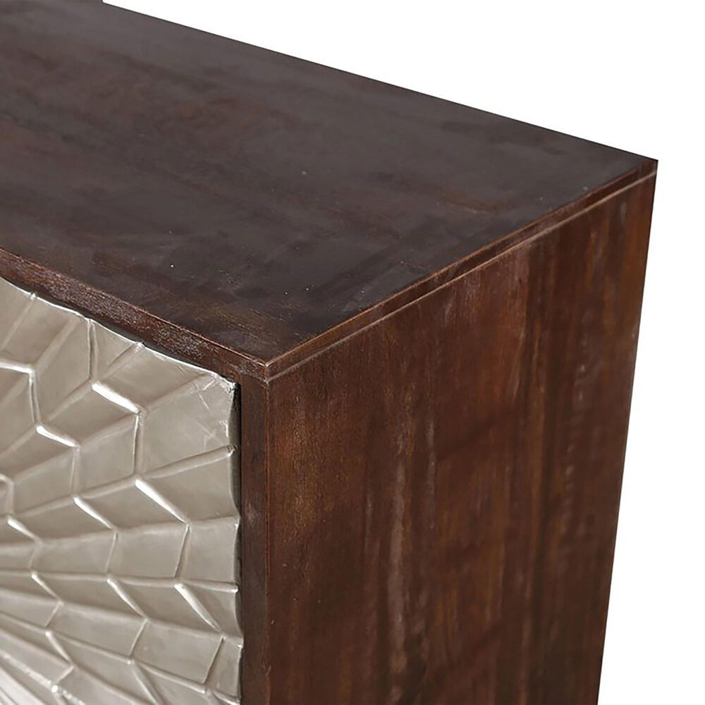 Simeon Collection Crossings Palace 78&quot; TV Console in Silver Clad and Antique Walnut, , large