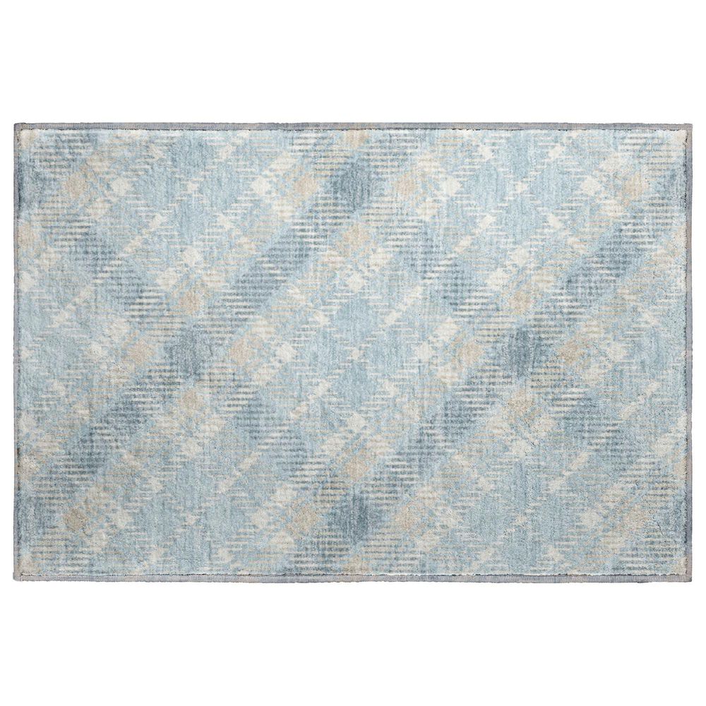 Dalyn Rug Company Soft Essentials Plaid Sky 2"6" x 3"10" Indoor/Outdoor Area Rug, , large