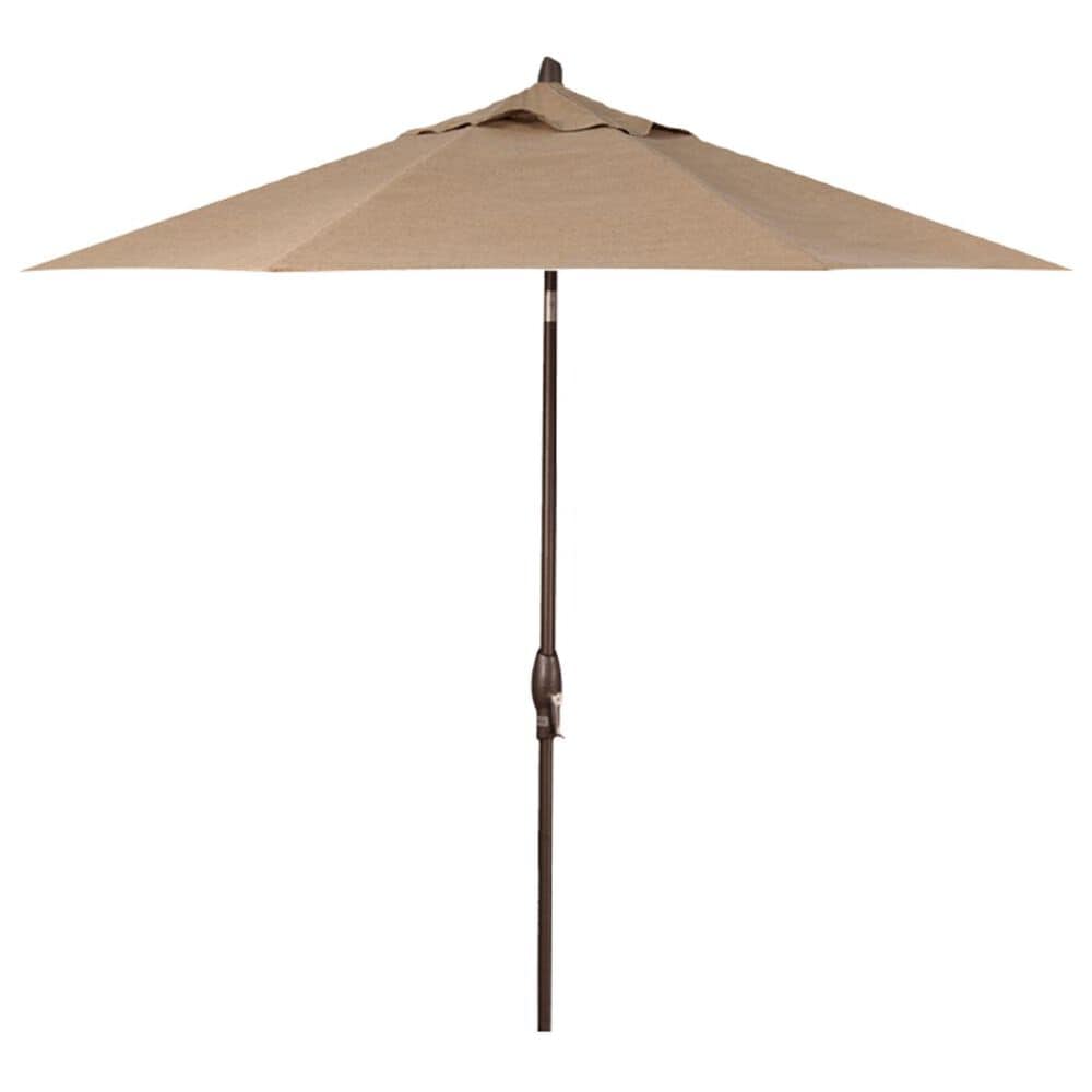 Garden Party 7.5" Push Button Tilt Umbrella in Toffee with Stand, , large