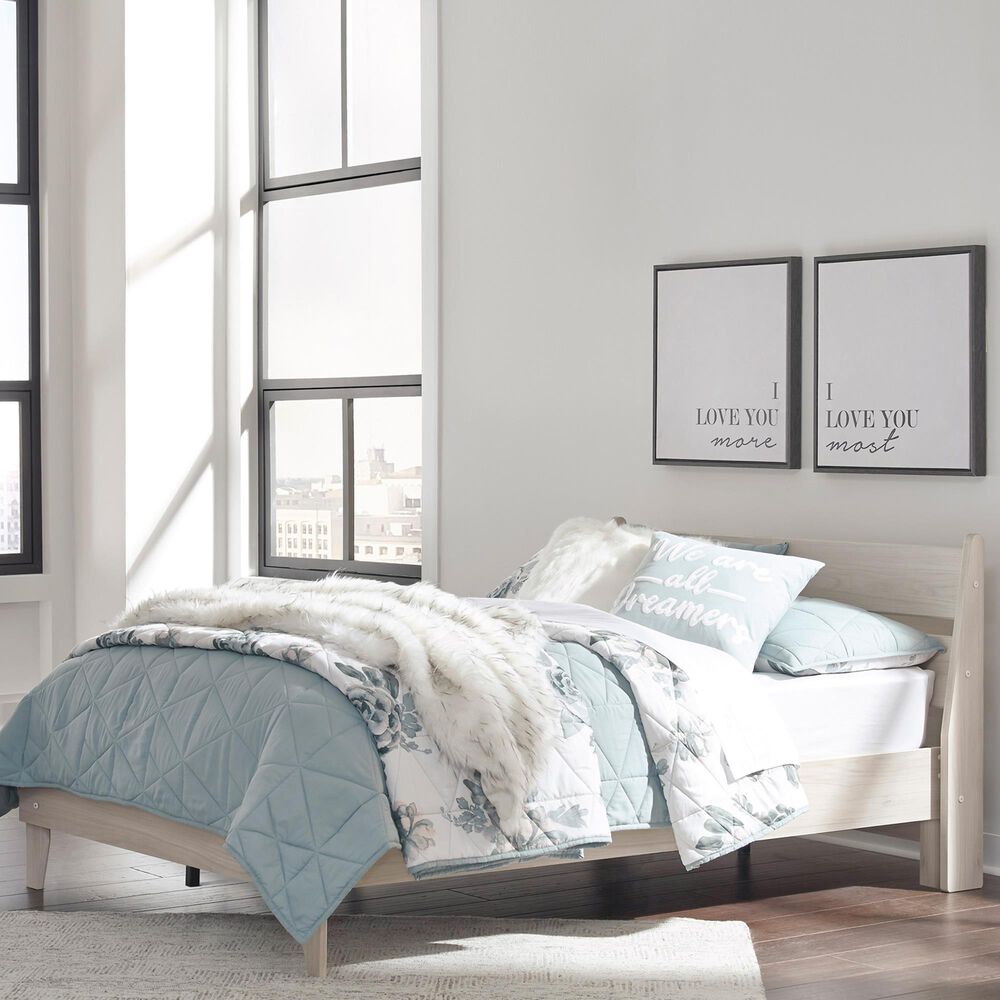 signature design by ashley socalle twin platform bed in natural nebraska furniture mart