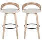 LumiSource Grotto 30" Swivel Barstool with Oat Upholstery in Whitewashed and Black (Set of 2), , large
