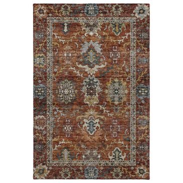 Dalyn Rug Company Silk Road Paprika, Chocolate, Ivory, Gold, Copper, Blue, Teal and Mocha 9" x 12" Area Rug, , large
