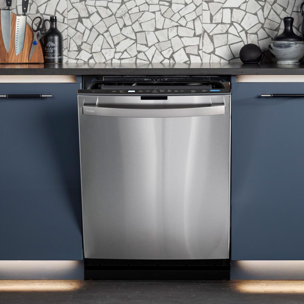 GE Profile 24&quot; Built-In Bar Handle Dishwasher with UltraFresh in Fingerprint Resistant Stainless Steel, , large