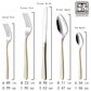 Gifts Plus 20-Piece Cetara Flatware Set with Gold Trimmed in Stainless Steel, , large