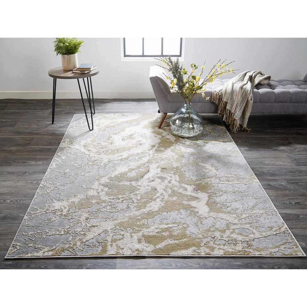 Feizy Rugs Aura 12&#39; x 18&#39; Beige, Gray and Gold Area Rug, , large