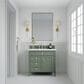 James Martin Vanities Brittany 36" Single Bathroom Vanity in Smokey Celadon with 3 cm Ethereal Noctis Quartz Top and Rectangular Sink, , large
