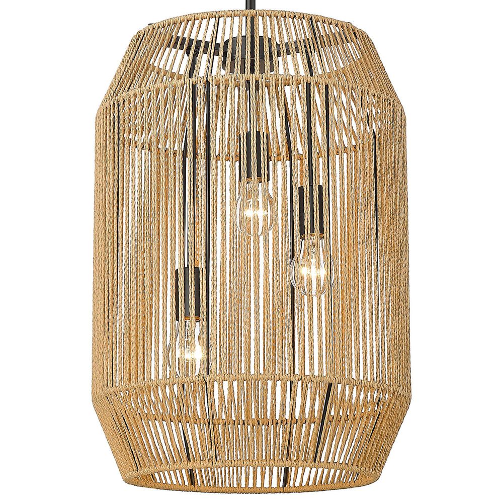 Golden Lighting Marlee 3-Light Pendant in Matte Black, , large