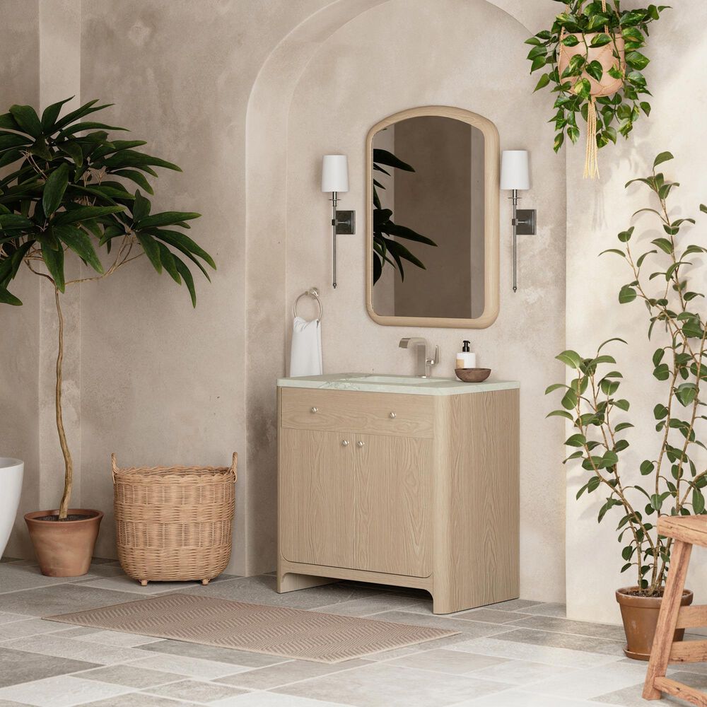 James Martin Vanities Gracyn 36&quot; Single Bathroom Vanity in Coastal Driftwood with 3 cm Victorian Silver Quartz Top and Rectangular Sink, , large