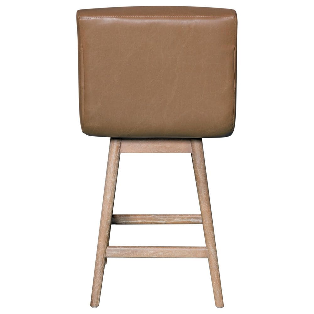 Armen Living Elias 26" Swivel Counter Height Stool in Washed Wood, , large