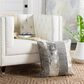 Safavieh Blair 20" Metallic Cowhide Square Pillow in Grey/Silver, , large