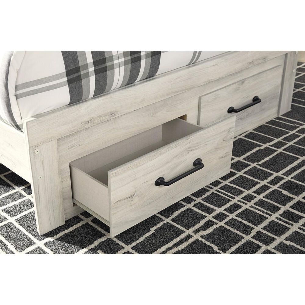 Ashley Cambeck Queen Storage Bed in Whitewash with Lighting, , large