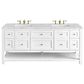 James Martin Vanities Breckenridge 72" Double Bathroom Vanity in Bright White with 3 cm Victorian Silver Quartz Top and Rectangular Sinks, , large