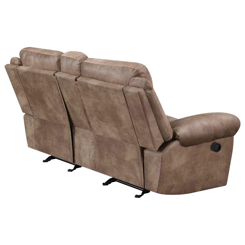 Steve Silver Nashville Manual Glider Recliner Console Loveseat in Cocoa, , large