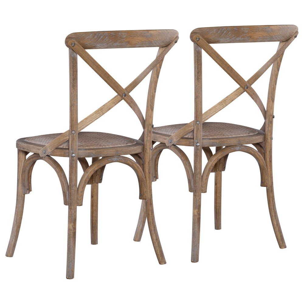 Linon Home Decor Helia Side Chair in Weathered Grey Wash (Set of 2), , large