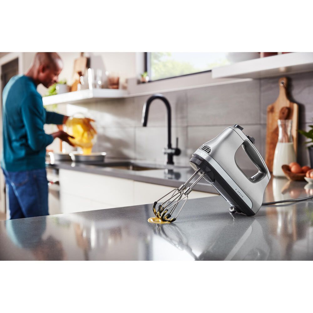 KitchenAid 8&quot; 6-Speed Hand Mixer in Contour Silver, , large