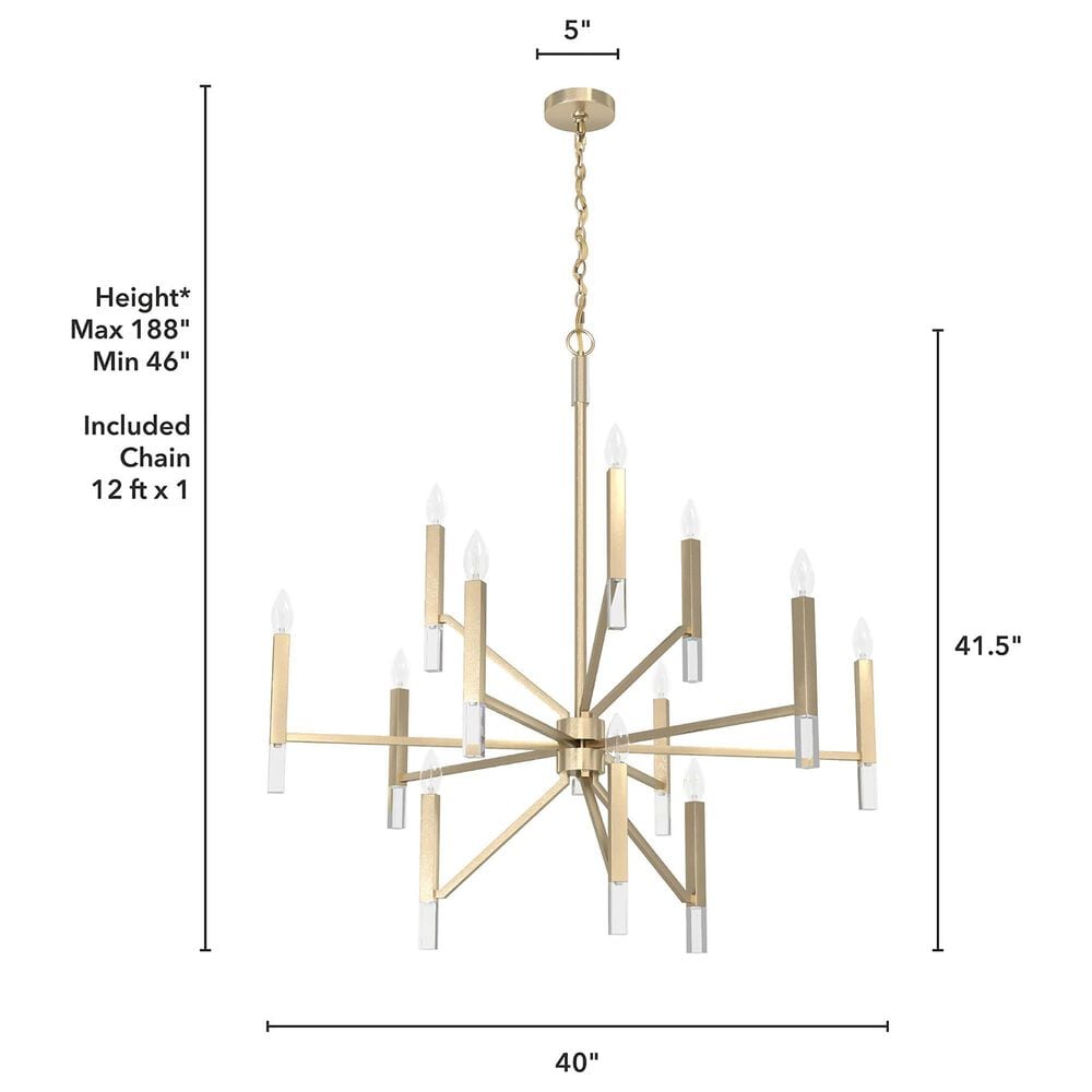 Hunter Sunjai 12-Light Chandelier in Alturas Gold, , large