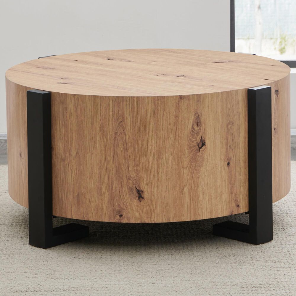 Steve Silver Furniture Darcie Cocktail Table in Natural and Black, , large