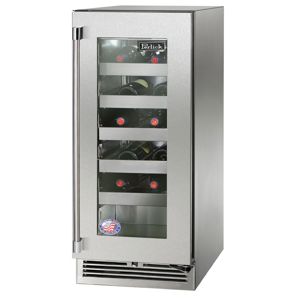 Perlick Marine Signature Series 2.8 Cu. Ft. Wine Reserve with Glass Door and Left Hinge in Stainless Steel, , large