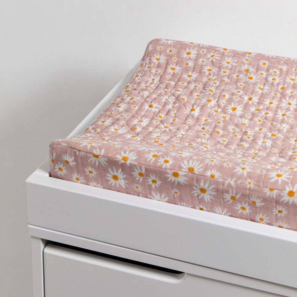 Babyletto Daisy Changing Pad Cover in Pink, , large