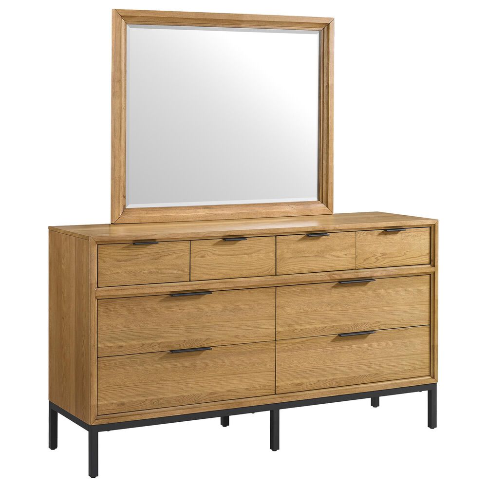 Hawthorne Furniture Newport 5-Piece Queen Panel Bedroom Set in Natural Oak, , large