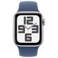 Apple Watch SE GPS + Cellular 40mm Silver Aluminum Case with Denim Sport Band - S/M, , large