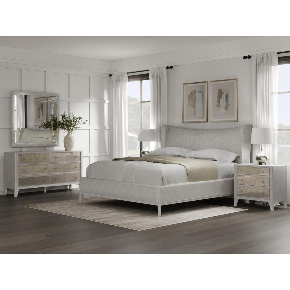 Vantage Mezzanine King Upholstered Shelter Bed in Dove Gray, , large