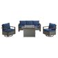 Sunwell Garden 4-Piece Patio Fire Pit Set in Navy, , large