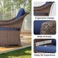 Sunwell Garden Patio Swivel Glider Chair with Brown Frame and X-Laced Armrests in Navy (Set of 2), , large