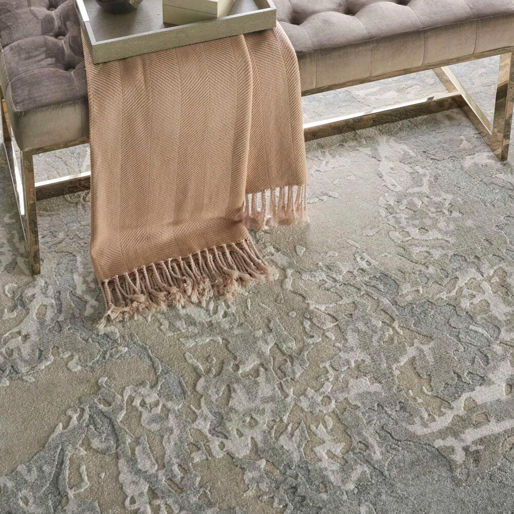 Nourison Silk Shadows 5&#39;6&quot; x 7&#39;5&quot; Grey, Beige and Cream Area Rug, , large